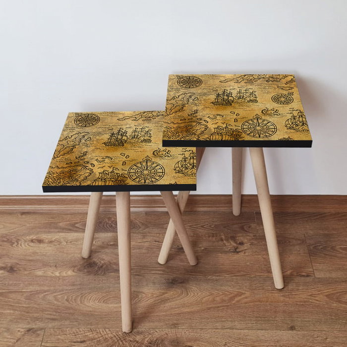 Hanah Home Mesas Nido Camel y Negro Hanah Home Mesas Nido Camel y Negro